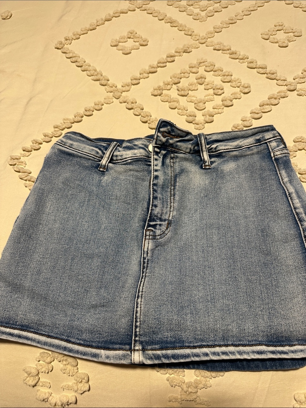 Windsor Light Blue Denim A-Line Mini Skirt